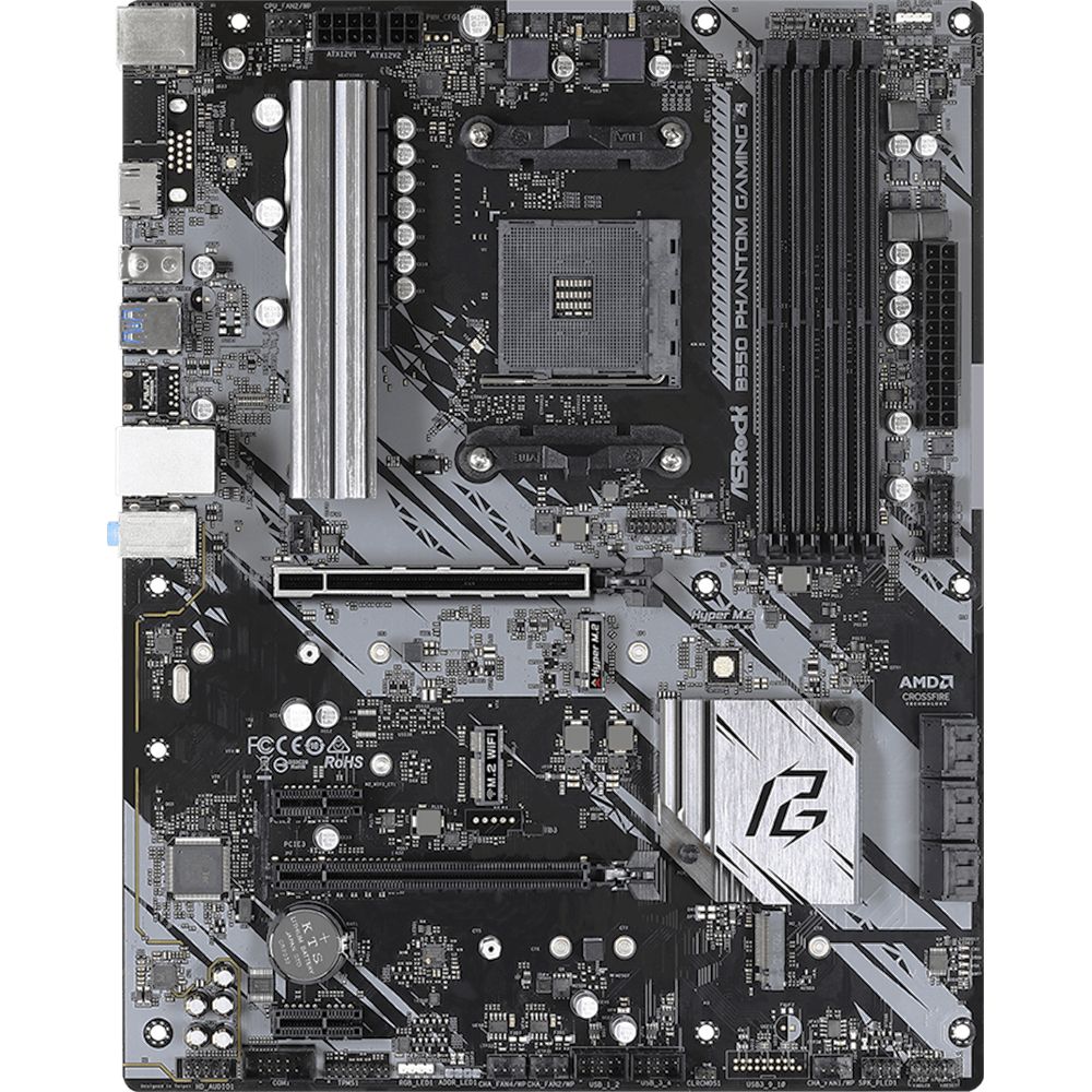 Материнская плата ASRock B550 PHANTOM GAMING 4, Socket AM4, AMD B550, 4xDDR4-3200, HDMI, 2xPCI-Ex16, 2xPCI-Ex1, 6xSATA3(RAID 0/1/10), 2xM.2, 8 Ch Audio, 1xGLan, (0+4)xUSB2.0, (6+2)xUSB3.2, 1xPS/2, ATX, RTL, {10} (931499)