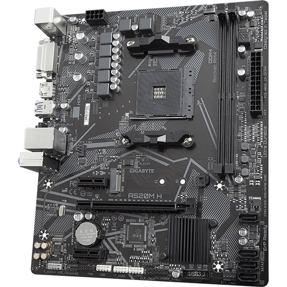 Материнская плата Gigabyte A520M H, Socket AM4, AMD A520, 2xDDR4-3200, DVI-D+HDMI, 1xPCI-Ex16, 2xPCI-Ex1, 4xSATA3(RAID 0/1/10), 1xM.2, 8 Ch Audio, GLan, (2+4)xUSB2.0, (4+2)xUSB3.2, 1xPS/2, mATX, RTL {10} (809683)