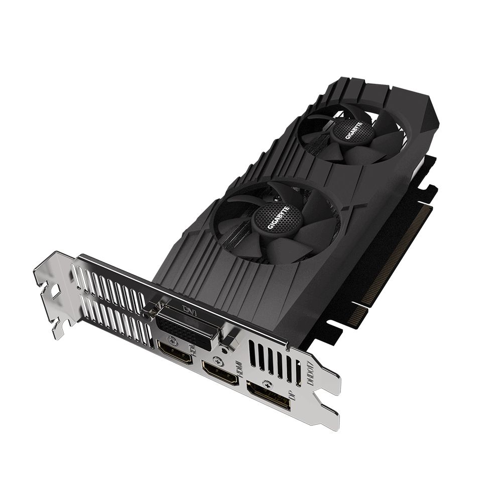 Видеокарта Gigabyte GTX1650 D6 OC Low Profile 4GB 128bit GDDR6 DVI DP HDMI GV-N1656OC-4GL RTL {20} (306700)