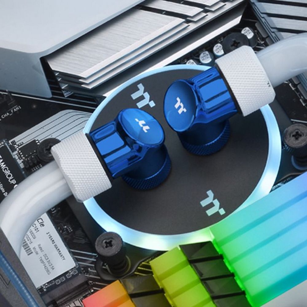 Угловой адаптер Thermaltake Pacific G1/4 90 Degree Adapter |CL-W052-CU00BU-A| - Blue/DIY LCS/Fitting/2 Pack