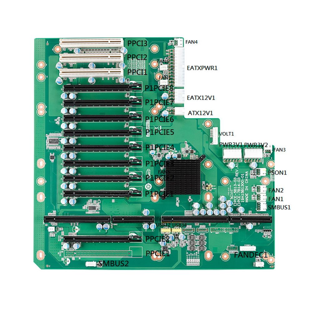 Плата интерфейсная Advantech PCE-5B13-03A1E Advantech Объединительная PICMG 1.3, 13 слотов, 1xPICMG 1.3, 3xPCI, 1xPCI Express x16, 8xPCI Express x4, до 12В