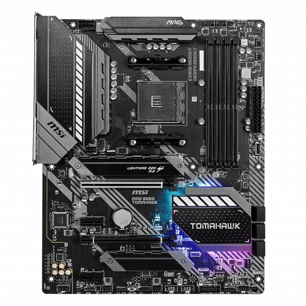 Материнская плата MSI MAG B550 TOMAHAWK B550, AM4, 4*DDR4, 2*PCIEx16, 2*PCIEx1, 2*M.2, 2*TypeC, 1*USB3.2Gen2, 4*USB3.2Gen1, 6*USB2.0, 6*SATA3.0, 2.5G, 1G, DP, HDMI, ATX, RTL
