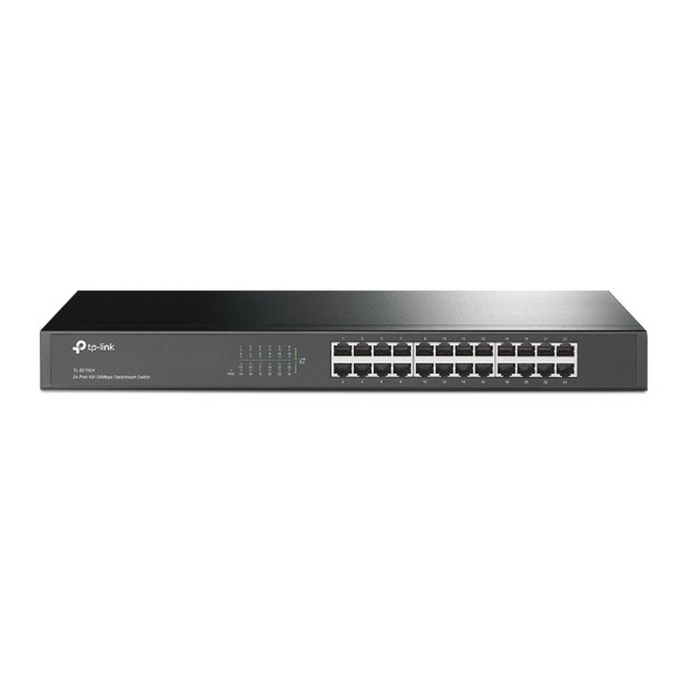 Коммутатор TP-LINK TL-SF1024 24-портовый 10/100 Мбит/с коммутатор, 24 порта RJ45 10/100 Мбит/с, 1U 19-дюймовый монтируемый в стойку стальной корпус (021474)