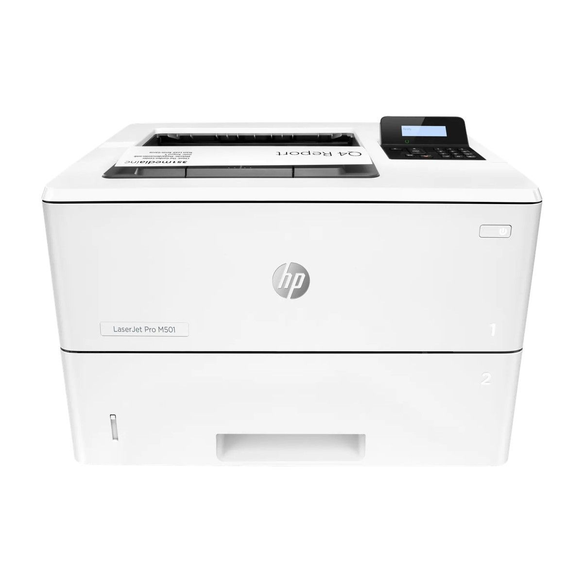 Принтер HP LaserJet Pro M501dn A4, лазерный, черно-белый, 45стр/мин, 600dpi, 1500МГц, 256Мб, 650+100, AirPrint/USB/Ethernet, 6000стр/картридж (J8H61A)(117596)
