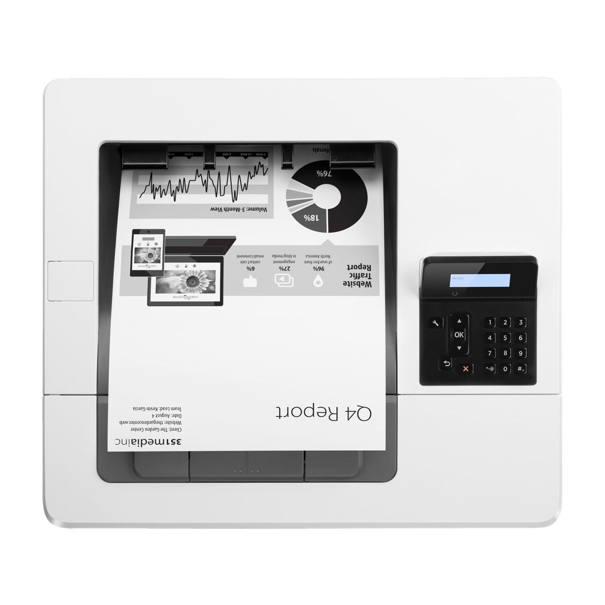 Принтер HP LaserJet Pro M501dn A4, лазерный, черно-белый, 45стр/мин, 600dpi, 1500МГц, 256Мб, 650+100, AirPrint/USB/Ethernet, 6000стр/картридж (J8H61A)(117596)