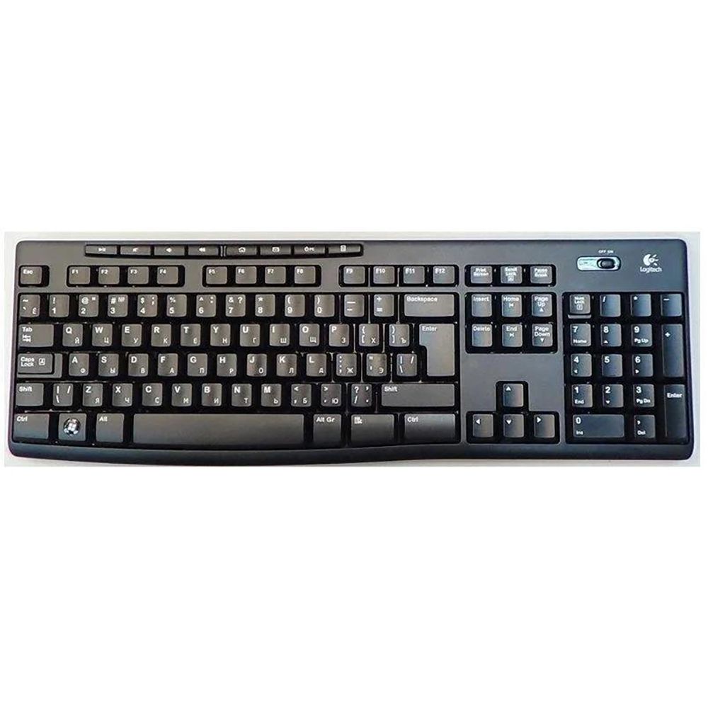 Клавиатура беспроводная Logitech K270 |920-003757| приемник Unifying, 2 батарейки AAA, (033030)