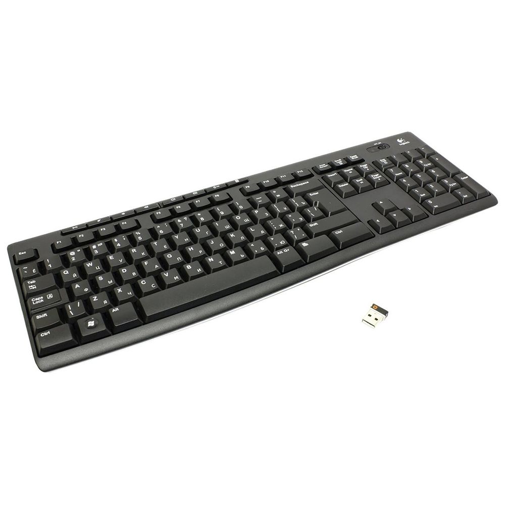 Клавиатура беспроводная Logitech K270 |920-003757| приемник Unifying, 2 батарейки AAA, (033030)