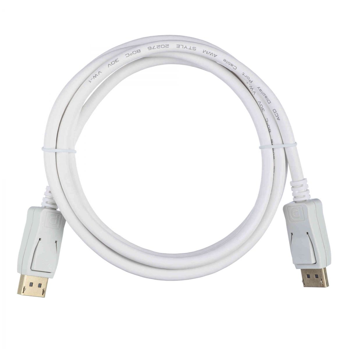 Кабель ACD Кабель ACD-DDPM4-18W |ACD-DDPM4-18W| DisplayPort 1.4, Golden Plated,20m/20m, Белый, 1.8м, (742415)