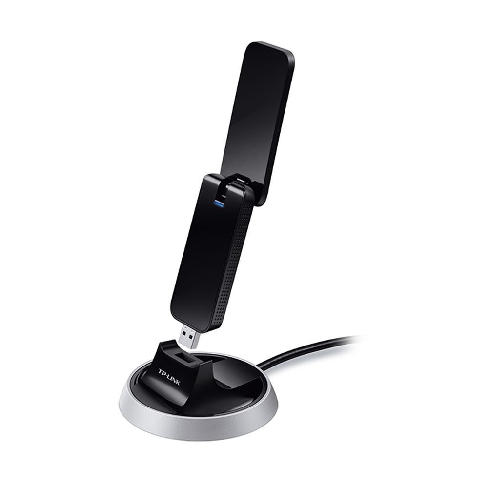 Сетевой адаптер TP-LINK Archer T9UH AC1900 Wi-Fi USB-адаптер высокого усиления, 3T4R, до 1300 Мбит/с на 5 ГГц или до 600 Мбит/с на 2,4 ГГц, поддержка стандартов 802.11ac/a/b/g/n, Beamforming, USB 3.0, кнопка WPS, внешняя антенна, универсальная совместимость, (096137)