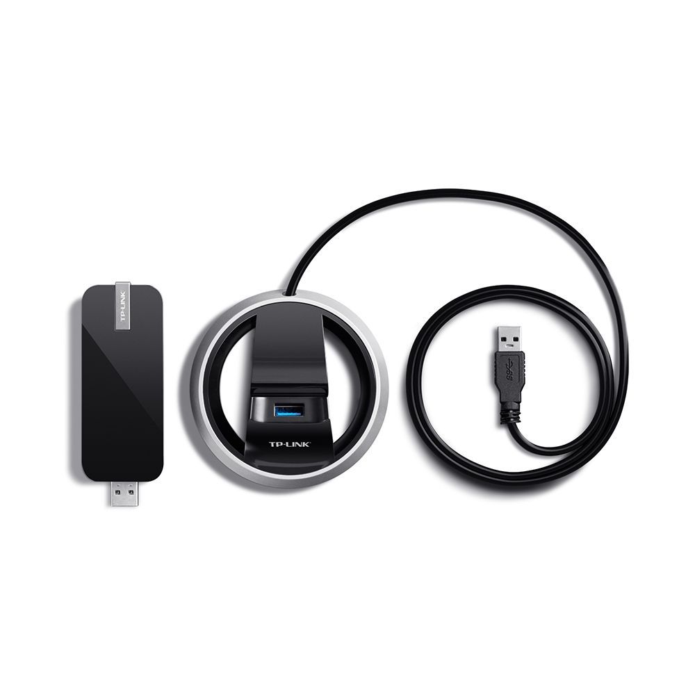 Сетевой адаптер TP-LINK Archer T9UH AC1900 Wi-Fi USB-адаптер высокого усиления, 3T4R, до 1300 Мбит/с на 5 ГГц или до 600 Мбит/с на 2,4 ГГц, поддержка стандартов 802.11ac/a/b/g/n, Beamforming, USB 3.0, кнопка WPS, внешняя антенна, универсальная совместимость, (096137)