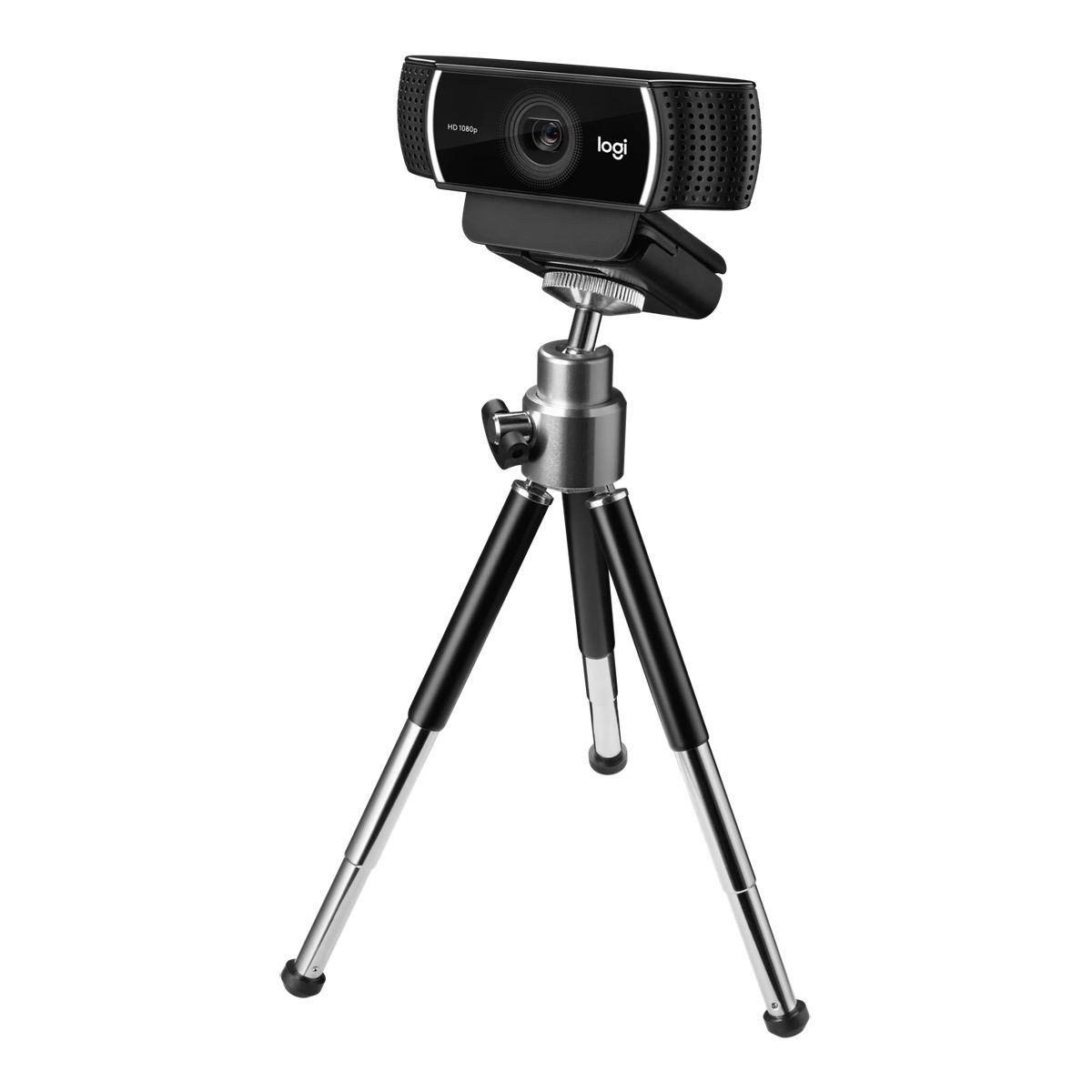 Веб-камера Logitech C922 Pro Stream для стримминга, черная, 2Mp, HD 720p@60fps (1080p@30fps max), автофокус, угол обзора |960-001088| 78°, лицензия XSplit на 3мес, штатив, USB2.0, кабель 1.5м