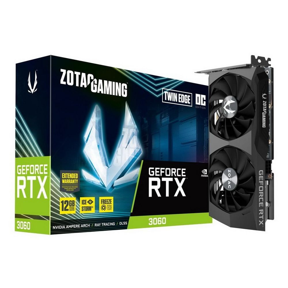 Видеокарта Zotac RTX3060 TWIN EDGE OC 12GB GDDR6 192bit 3xDP HDMI 2FAN LHR RTL {10} (622830)