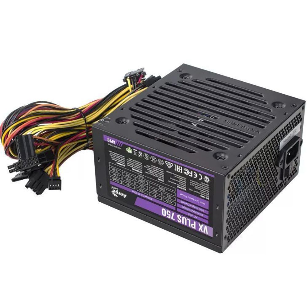 Блок питания AeroCool VX Plus 750 - 750W , ATX v2.3 , Fan 12cm , 500mm cable , Retail