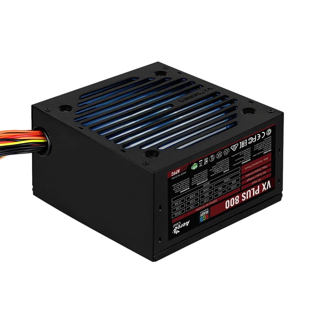 Блок питания AeroCool VX Plus 800 RGB - 800W , ATX v2.3 , Fan 12cm , 500mm cable , Retail (150959)