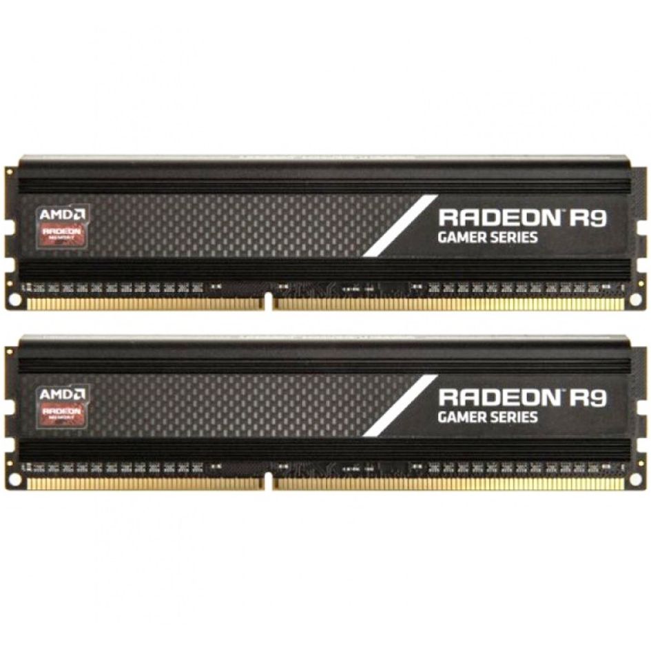 Комплект модулей памяти AMD Radeon™ R9 Gamers Series Black Gaming Memory R9S416G3606U2K 16GB DDR4 3600 DIMM Non-ECC, CL16, 1.35V, Heat Shield, Kit (2x8GB), RTL (183313)
