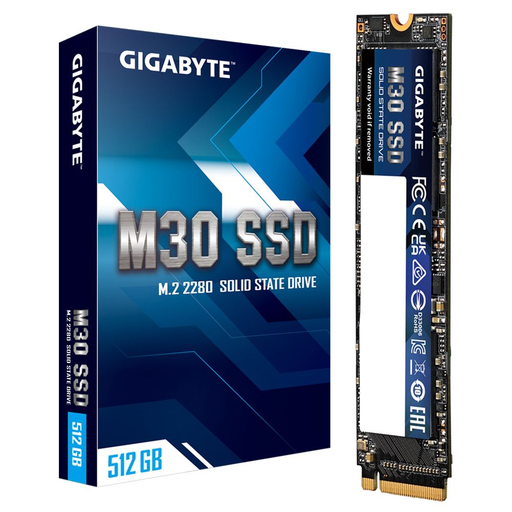 Твердотельный накопитель SSD Gigabyte M30 1TB M.2 2280 GP-GM301TB-G Client PCIe Gen3x4 with NVMe, 3500/3000, IOPS 308/332K, MTBF 2M, 3D TLC, 2048MB, 650TBW, 0,36DWPD, RTL (822668)