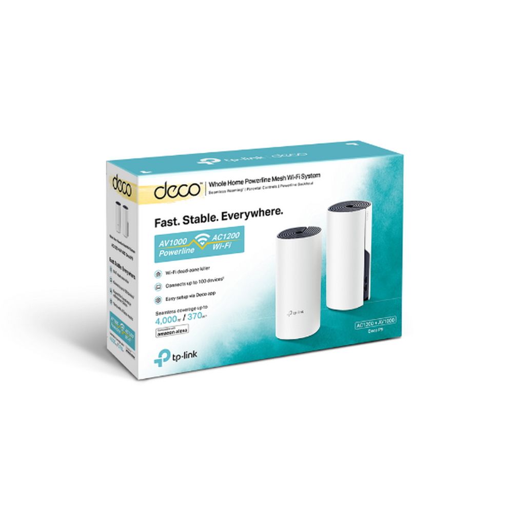 Точка доступа Wi-Fi TP-LINK Deco P9(2-Pack) AC1200 Домашняя Mesh Wi-Fi система с технологией Powerline, 867Мбит/с на 5ГГц+300Мбит/с на 2,4ГГц, AV1000 Powerline, поддержка Home Plug AV, 2 гигабитных порта на каждое устройство, TP-Link Mesh,бесшовный роуминг,(088613) {6}