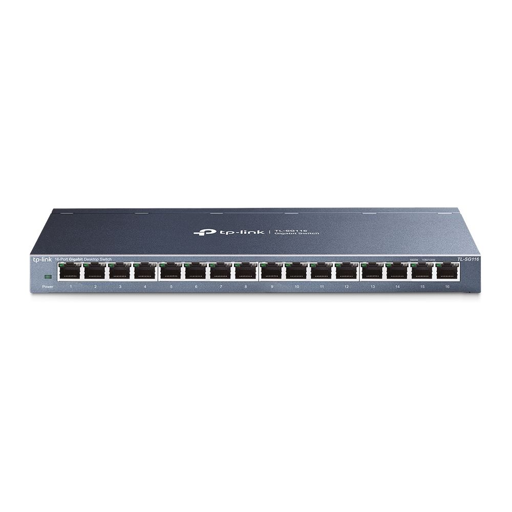Коммутатор TP-LINK TL-SG116 16-портовый настольный гигабитный коммутатор, 16 портов RJ45 10/100/1000 Мбит/с (084325) {10}