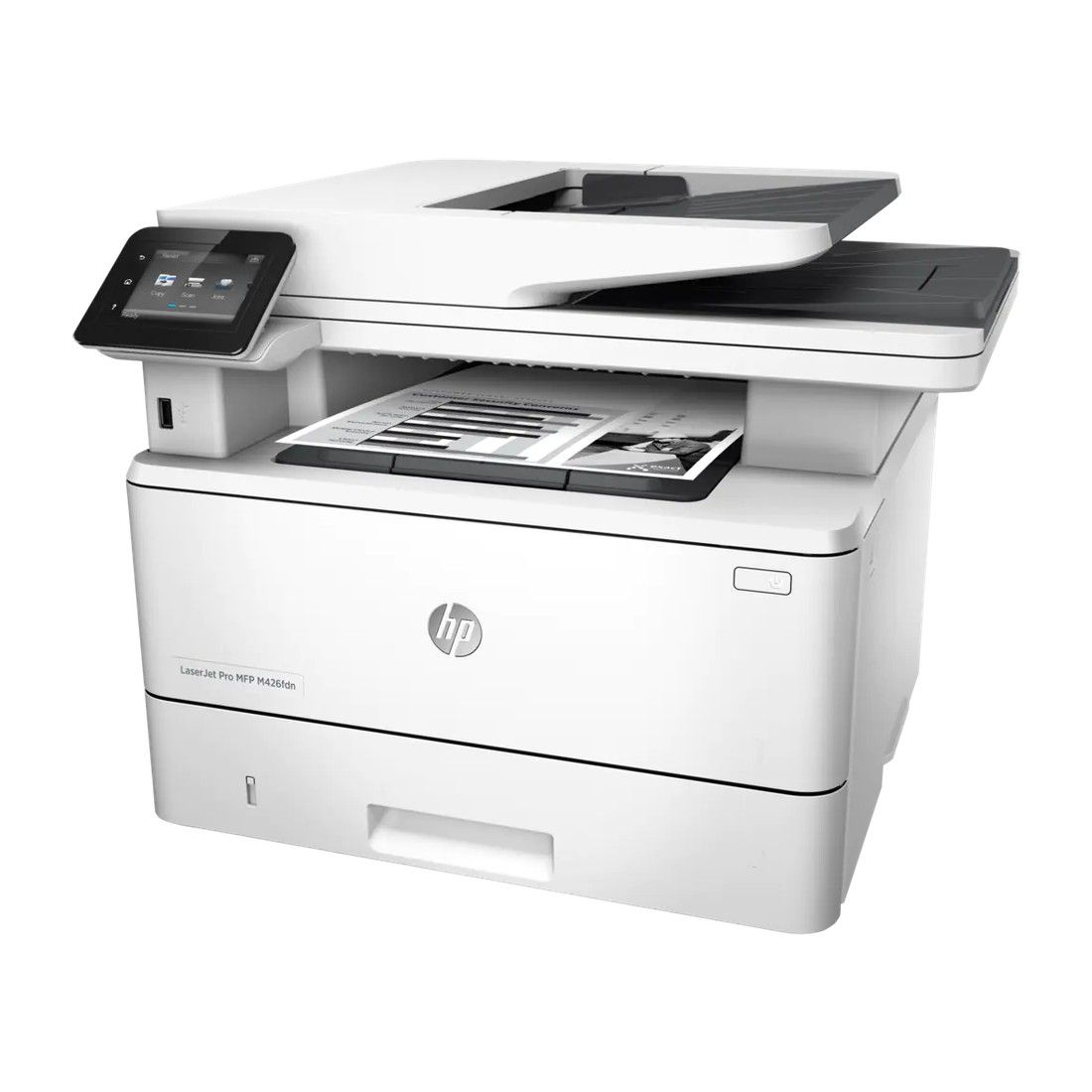 HP LaserJet Pro M426fdn А4, МФУ, лазерное, черно-белое, 38стр/мин, 1200dpi, 1200МГц, 256Мб, 50АПД, 250+50, AirPrint/USB/Ethernet, 9000стр/картридж, (F6W17A)(353455)
