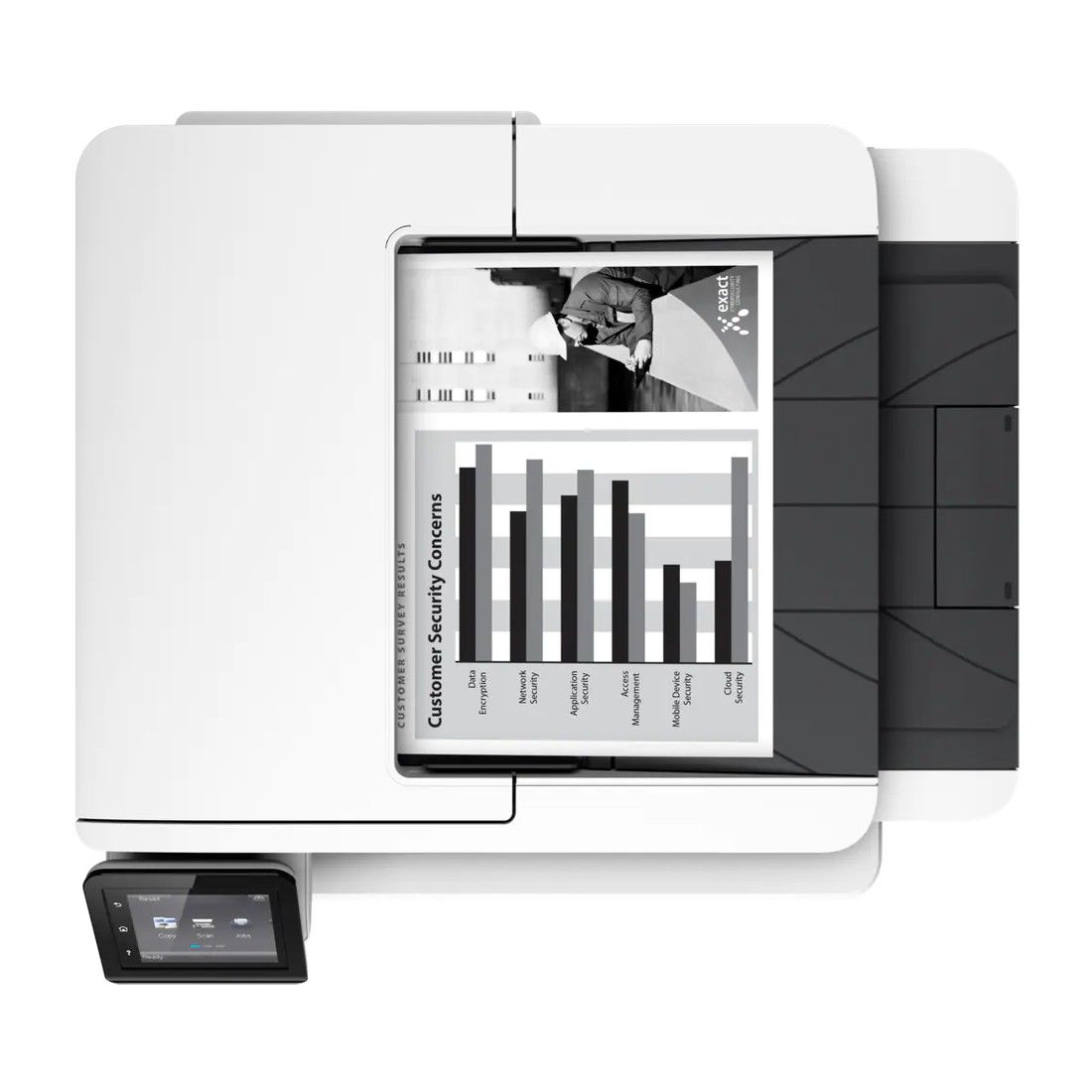 HP LaserJet Pro M426fdn А4, МФУ, лазерное, черно-белое, 38стр/мин, 1200dpi, 1200МГц, 256Мб, 50АПД, 250+50, AirPrint/USB/Ethernet, 9000стр/картридж, (F6W17A)(353455)