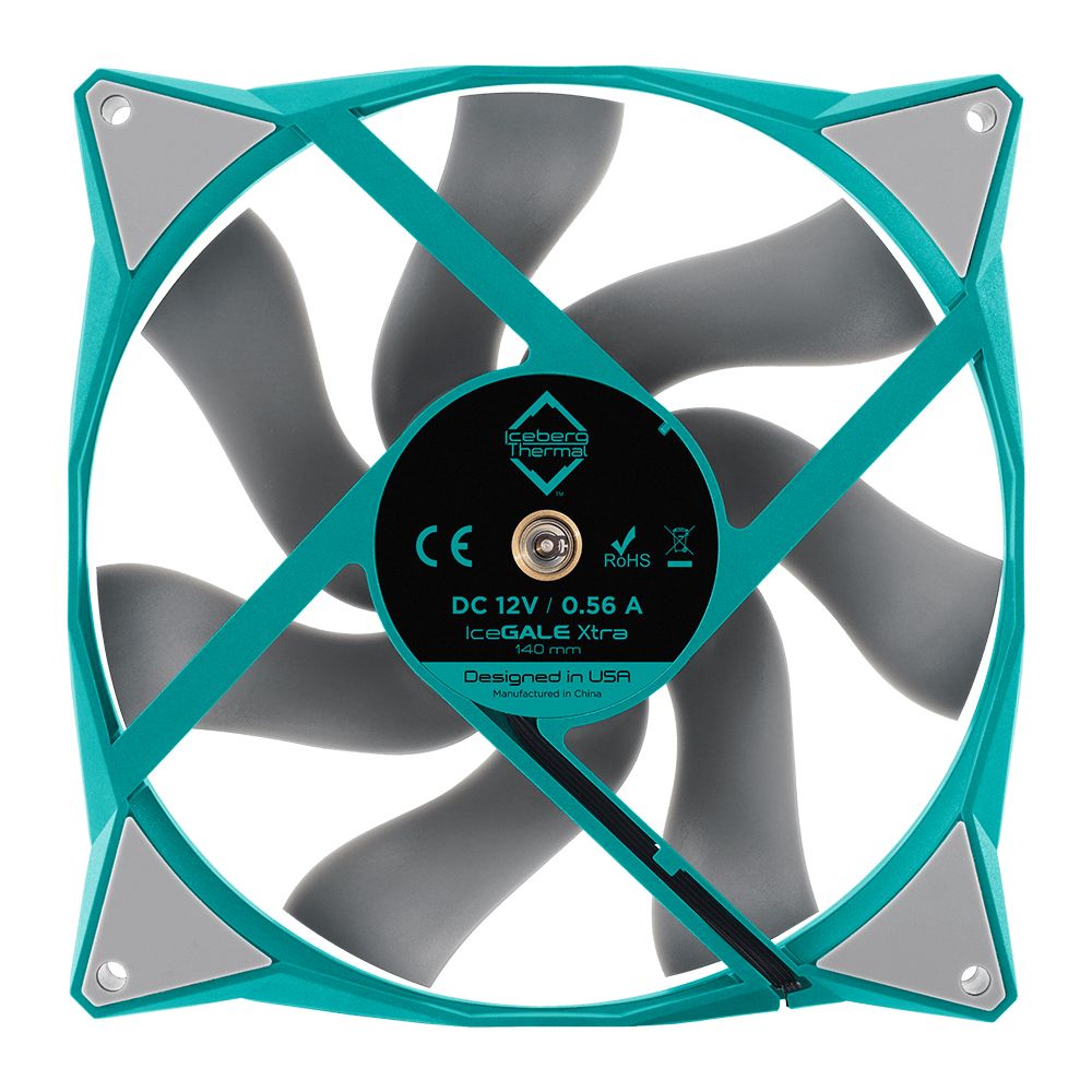Вентилятор для корпуса Iceberg Thermal IceGALE Xtra 140mm TEAL 500 - 2500 RPM (MTTF 160,000) hours (IceGALE Xtra 140mm TEAL) L (071154)
