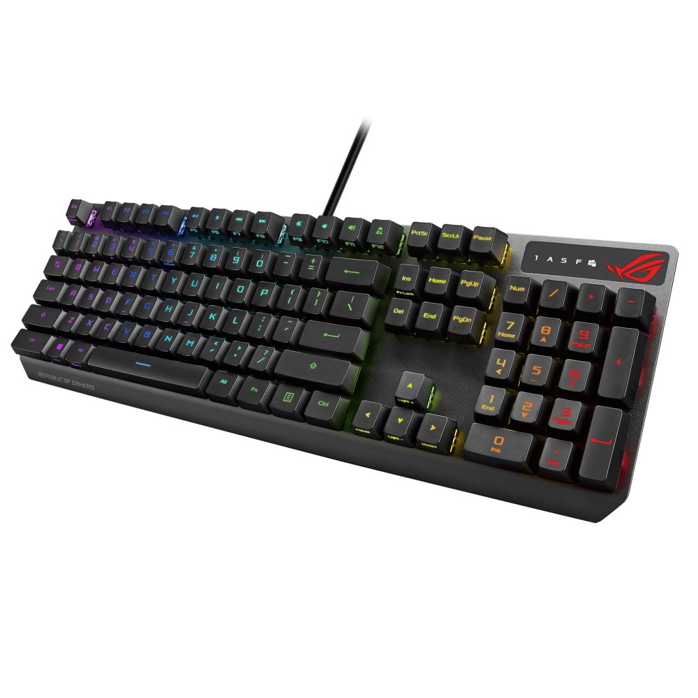 Клавиатура ASUS XA05 ROG Strix Scope RX Keyboard Wired (USB) ROG RX RED Optical-Mech 440x137x39mm (812870) (90MP0240-BKRA00)