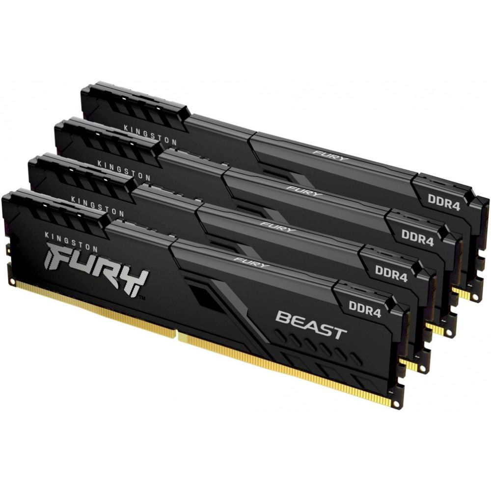 Модуль памяти Kingston 128GB Kingston DDR4 3600 DIMM FURY Beast Black Gaming Memory KF436C18BBK4/128 Non-ECC, CL18, 1.35V, KF436C18BBK4/128 2Gx8 (Kit of 4), RTL