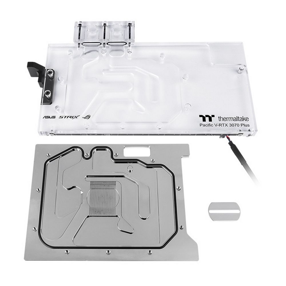 Водоблок для СЖО Thermaltake Pacific V-RTX 3070 Plus (CL-W312-CU00SW-A) DIY LCS/VGA Water Block/CU+PMMA/LED Software |CL-W312-CU00SW-A| Control/ASUS STRIX RTX 3070 (527958)