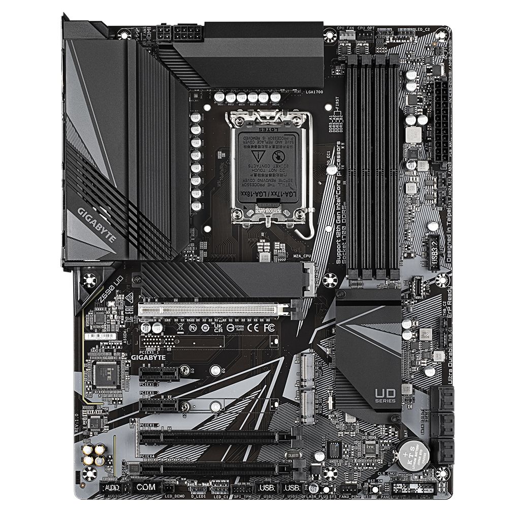 Материнская плата Gigabyte Z690 UD, Socket 1700, Intel®Z690, 4xDDR5-4800, HDMI+DP, 3xPCI-Ex16, 2xPCI-Ex1, 6xSATA3(RAID 0/1/5/10), 3xM.2, 8Ch Audio, 2,5GbLan, (4+4)xUSB2.0, (5+2)xUSB3.2, (1+1)xUSB3.2 Type-C™, 1xPS/2, ATX, RTL {8} (827922)
