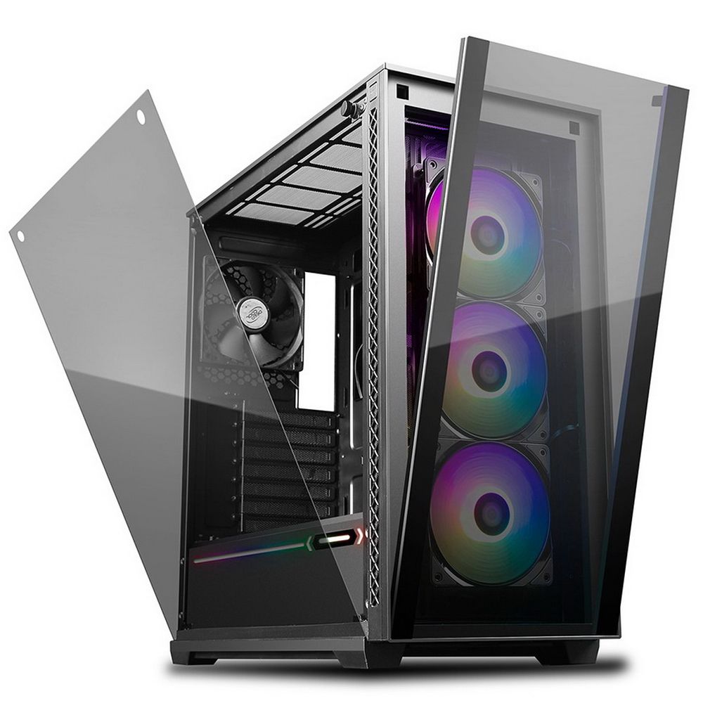 Корпус Deepcool MATREXX 70 ADD-RGB 3F DP-ATX-MATREXX70-BKG0P-3F (713876) E-ATX, CPU Height 170mm, VGA max 380mm, «USB 2.0 x 1, USB 3.0 x 2, Audio(HD) x 1, Mic x 1, int. 3.5» x 2 , 2.5» x 4, Ext. 5.25» x 0, 3.5» x 0 (713876)»