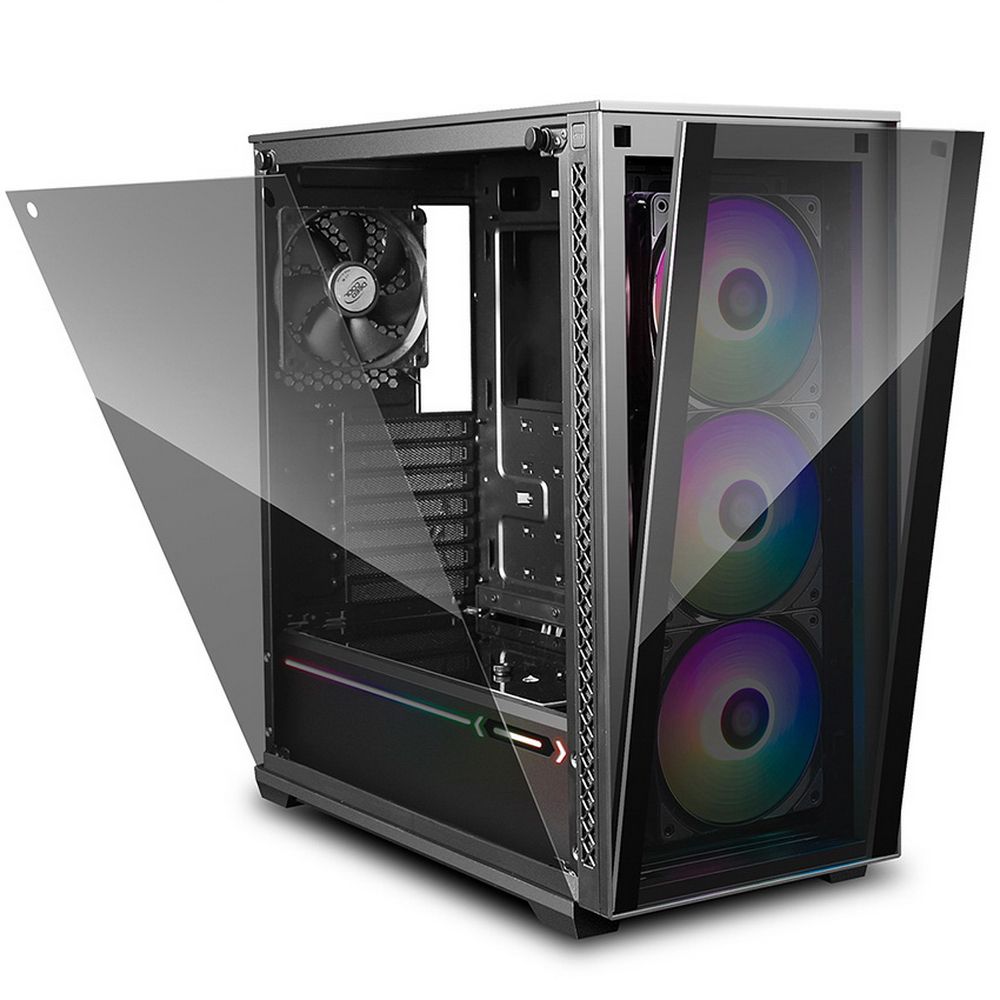 Корпус Deepcool MATREXX 70 ADD-RGB 3F DP-ATX-MATREXX70-BKG0P-3F (713876) E-ATX, CPU Height 170mm, VGA max 380mm, «USB 2.0 x 1, USB 3.0 x 2, Audio(HD) x 1, Mic x 1, int. 3.5» x 2 , 2.5» x 4, Ext. 5.25» x 0, 3.5» x 0 (713876)»