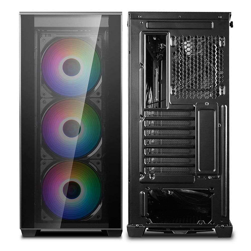 Корпус Deepcool MATREXX 70 ADD-RGB 3F DP-ATX-MATREXX70-BKG0P-3F (713876) E-ATX, CPU Height 170mm, VGA max 380mm, «USB 2.0 x 1, USB 3.0 x 2, Audio(HD) x 1, Mic x 1, int. 3.5» x 2 , 2.5» x 4, Ext. 5.25» x 0, 3.5» x 0 (713876)»