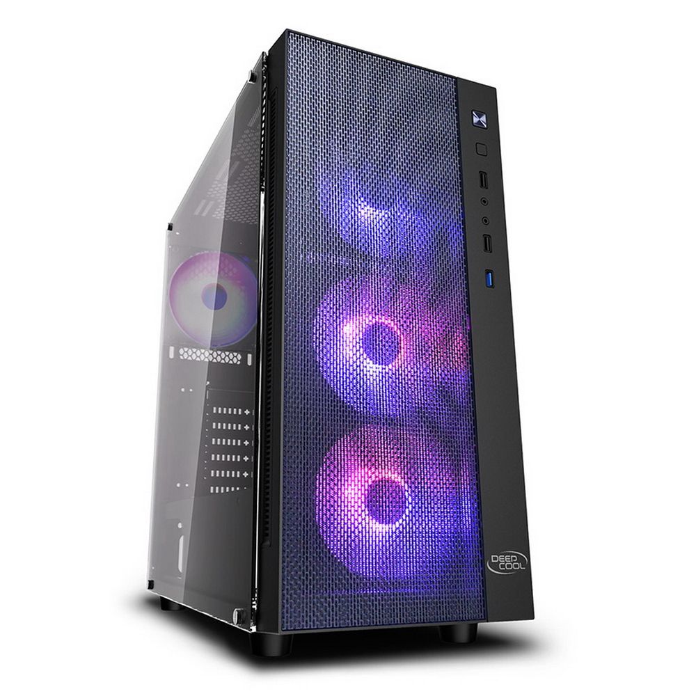 Корпус Deepcool MATREXX 55 MESH ADD-RGB 4F (714149) E-ATX, CPU Height 165mm, VGA max 370mm, USB 2.0 x 2, USB 3.0 x «1, Audio x 1, Mic x 1, int. 3.5» x 2 , 2.5» x 4, Ext. 5.25» x 0, 3.5» x 0 (714149) (DP-ATX-MATREXX55-MESH-AR-4F)»