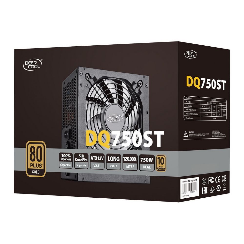 Блок питания Deepcool DQ750ST 750w, 80 Plus Gold, RTL {10} (798545)