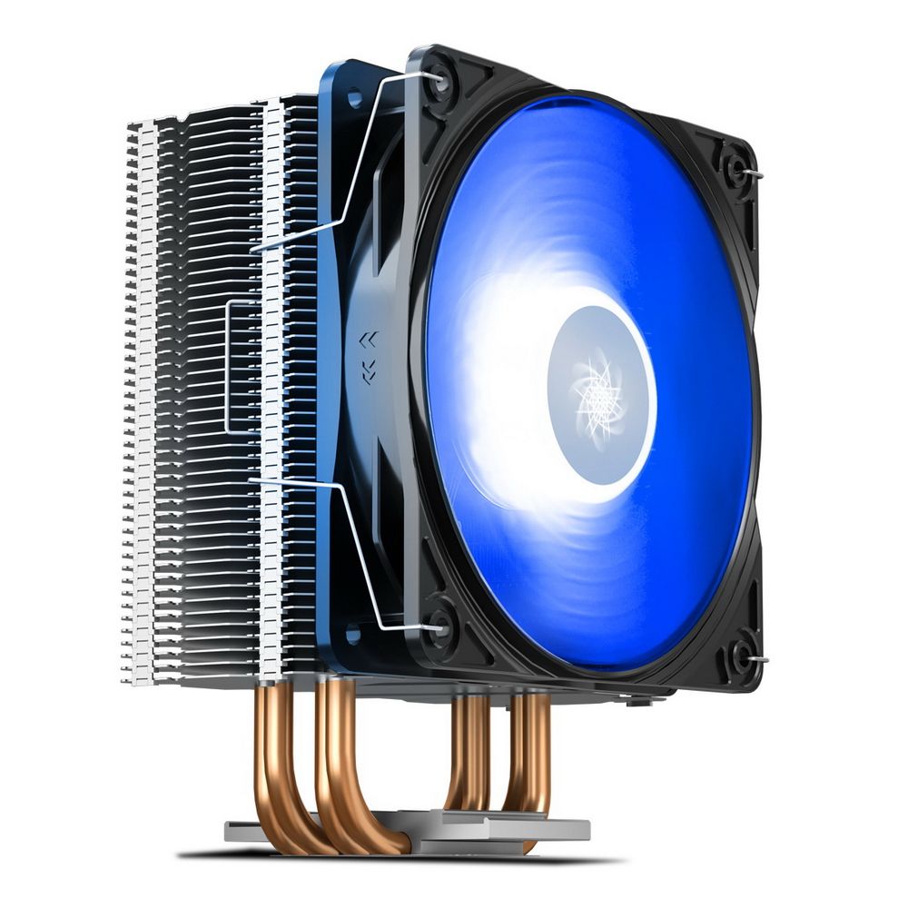 Вентилятор Deepcool GAMMAXX 400 V2 BLUE {20} (726890) (Height 155mm, 6mm x 4pcs, Fan 120mm, 500;1650RPM ±10%, < 27.8 dB(A), 4-pin PWM, TDP 180W, Al+Cu, Screw, Socket AMD AM4/Intel LGA1700/1200/115x) (726890)
