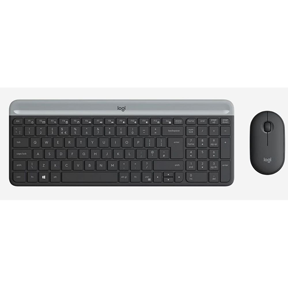 Комплект клавиатура и мышь Logitech Комплект беспроводной Logitech MK470 Slim |920-009206| клавиатура черно-серая, токопрофильная, 102 |920-009206| клавиши, мышь черная, компактная, оптическая 1000dpi, 3 кнопки, 2.4GHz, USB-ресивер (086449)(086623) {4}