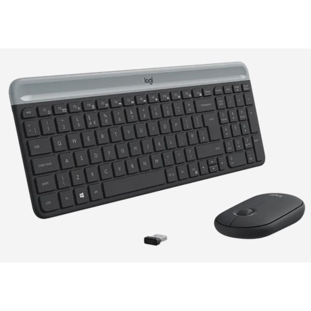 Комплект клавиатура и мышь Logitech Комплект беспроводной Logitech MK470 Slim |920-009206| клавиатура черно-серая, токопрофильная, 102 |920-009206| клавиши, мышь черная, компактная, оптическая 1000dpi, 3 кнопки, 2.4GHz, USB-ресивер (086449)(086623) {4}