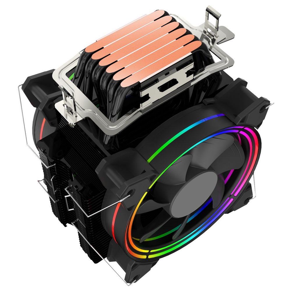 Вентилятор ALSEYE H120D v2 Universal (screw), TDP 200W, h-154mm, Heat Pipe:6mm*6pcs, 800;2000RPM, 11.6-35.3dB(A), RGB, RTL {18} (875309)