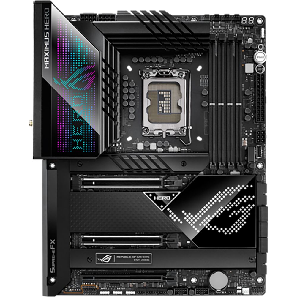 Материнская плата ASUS ROG MAXIMUS Z690 HERO LGA1700 ATX 4xDDR5 3xPCIEx16 3xM.2 USB-C HDMI 2.5GLAN Wi-Fi 6E (455493)