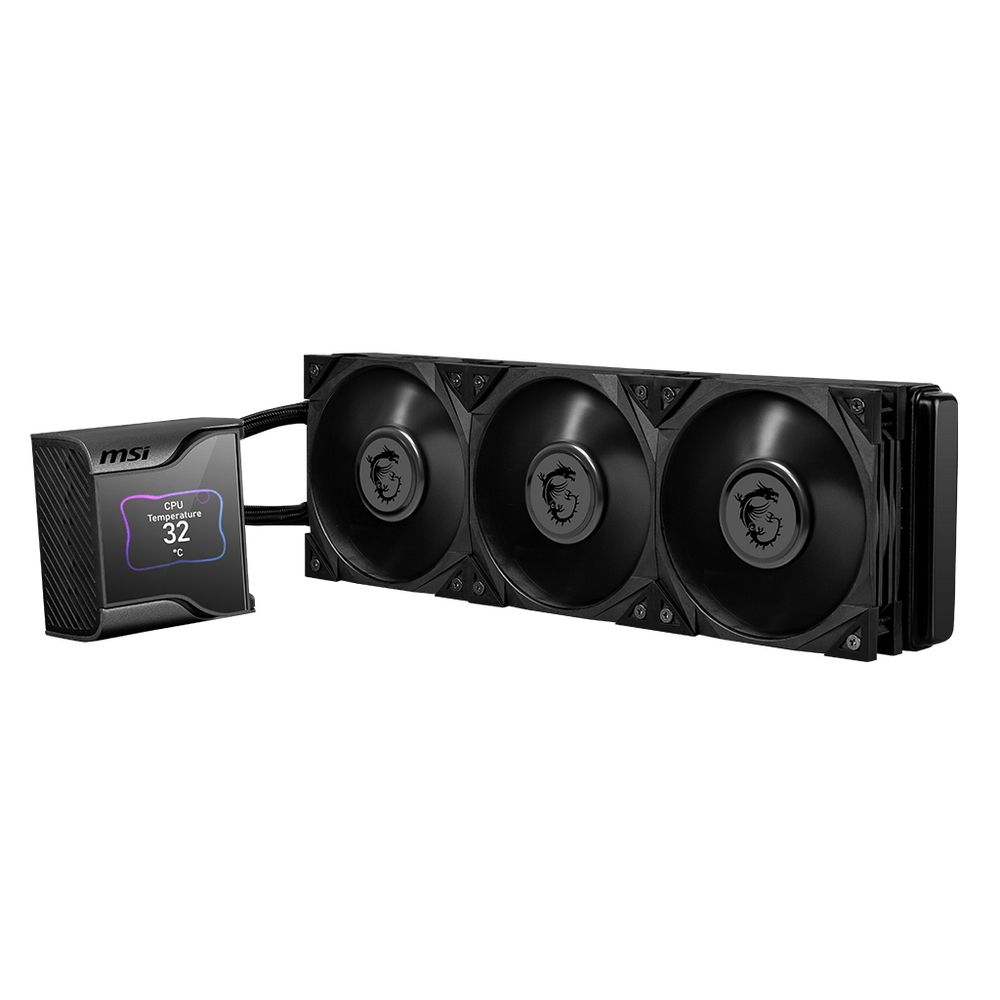 Жидкостная система охлаждения MSI MEG CORELIQUID S360, LGA1700, AM5 3X SILENT GALE 120MM FAN,SILENT GALE P14,IPS LCD, LGA1700, AM5, COLOR BOX, (859466)
