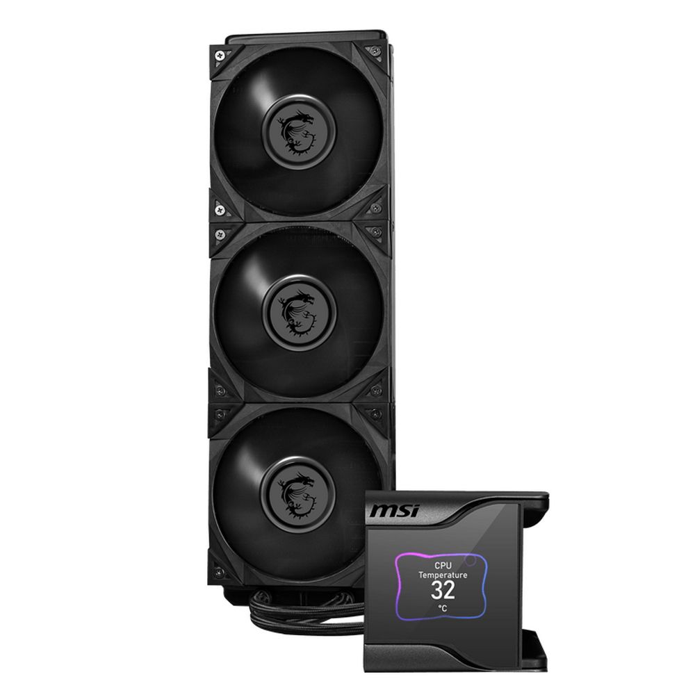 Жидкостная система охлаждения MSI MEG CORELIQUID S360, LGA1700, AM5 3X SILENT GALE 120MM FAN,SILENT GALE P14,IPS LCD, LGA1700, AM5, COLOR BOX, (859466)