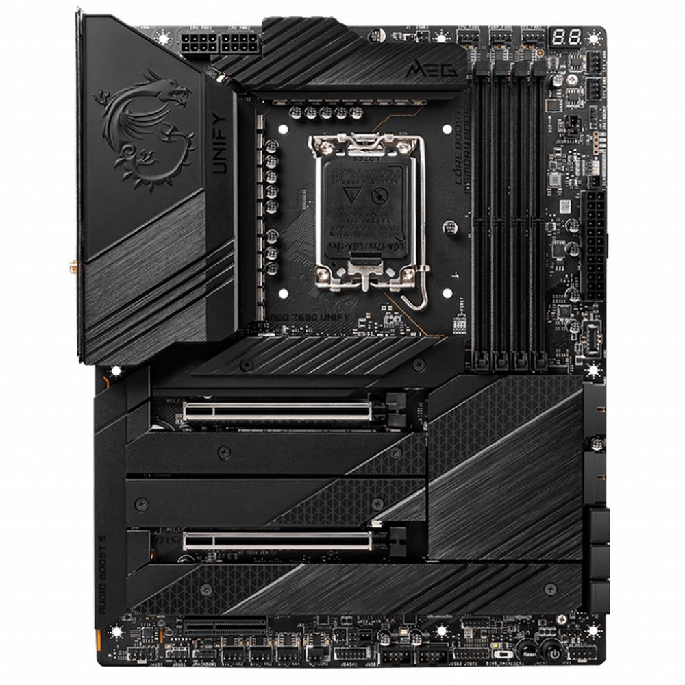 Материнская плата MSI MEG Z690 UNIFY Z690, LGA1700, 4*DDR5, 2*PCIEx16, 1*PCIEx4, 5*M.2, 2*TypeC, 7*USB3.2Gen2, 4*USB3.2Gen1, 6*USB2.0, 6*SATA3.0, 2*2.5G, ATX, RTL