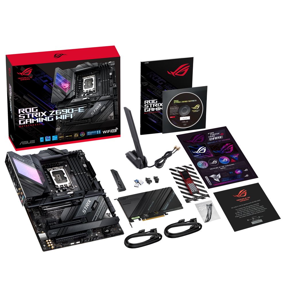 Материнская плата ASUS ROG STRIX Z690-E GAMING WIFI LGA1700 ATX 4xDDR5 3xPCIEx16 PCIEx1 3xM.2 2xUSB-C DP HDMI 2.5GLAN Wi-Fi 6E {5} (494638)