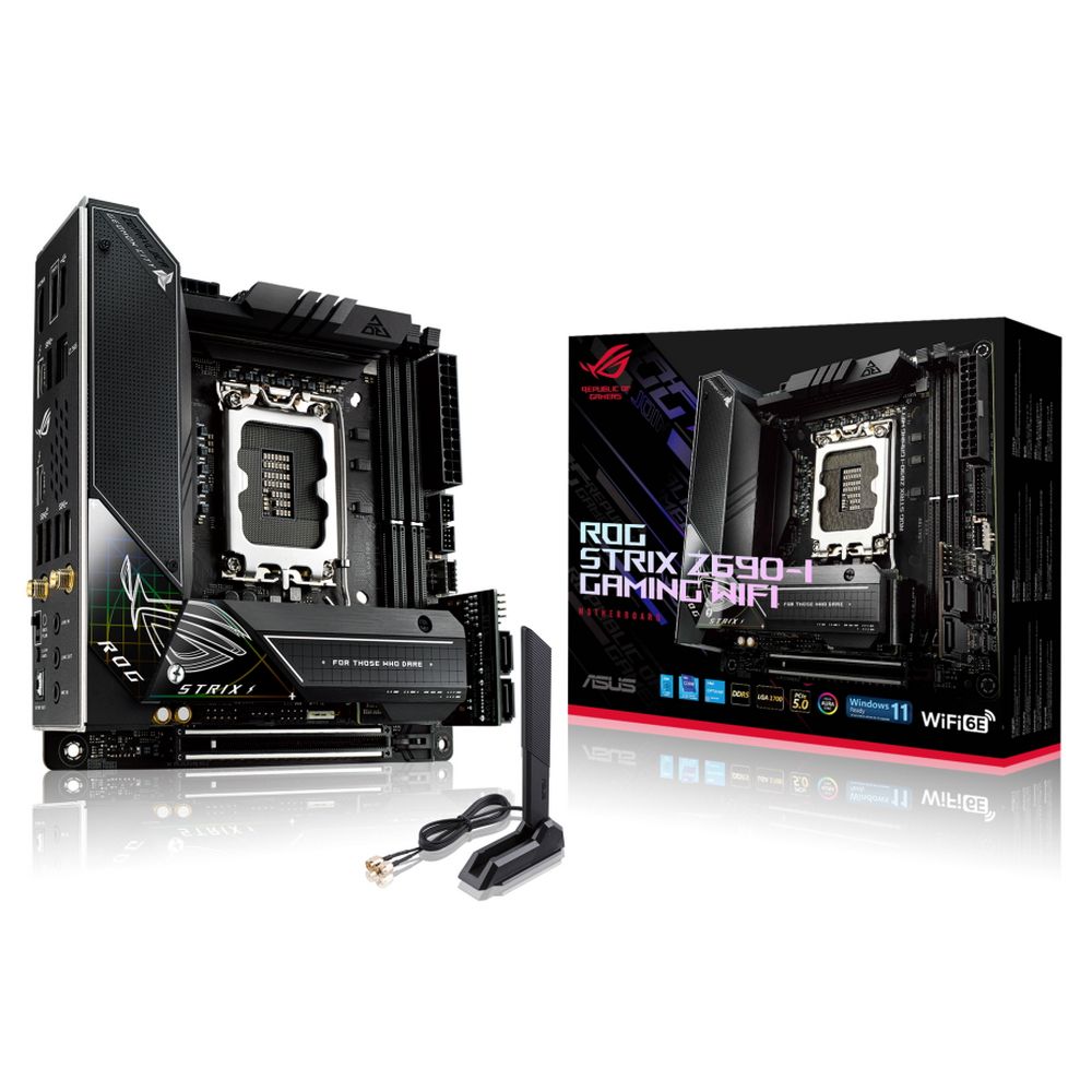 Материнская плата ASUS ROG STRIX Z690-I GAMING WIFI LGA1700 mini-ATX 2xDDR5 PCIEx16 2xM.2 2xThunderbolt HDMI 2.5GLAN Wi-Fi 6E (460961) {6}
