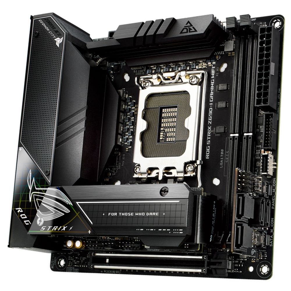Материнская плата ASUS ROG STRIX Z690-I GAMING WIFI LGA1700 mini-ATX 2xDDR5 PCIEx16 2xM.2 2xThunderbolt HDMI 2.5GLAN Wi-Fi 6E (460961) {6}