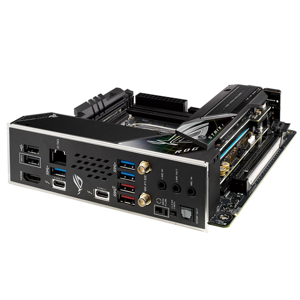 Материнская плата ASUS ROG STRIX Z690-I GAMING WIFI LGA1700 mini-ATX 2xDDR5 PCIEx16 2xM.2 2xThunderbolt HDMI 2.5GLAN Wi-Fi 6E (460961) {6}