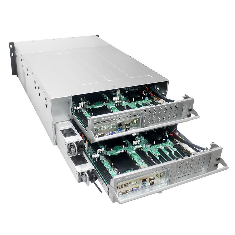 Платформа системного блока AIC HA401-VG_XP1-A401VG01 A401VG01 4U 24-bay storage server, 24x SATA/SAS hotswap 3.5"/2.5" universal bay, 2x canister, 4x 9mm 2.5" nternal bay, 12G expander board with 2x SFF-8643, 2xSFF-8644, 1300W 1+1 redundant power supply, 4x 6056 fans,2U heatsink