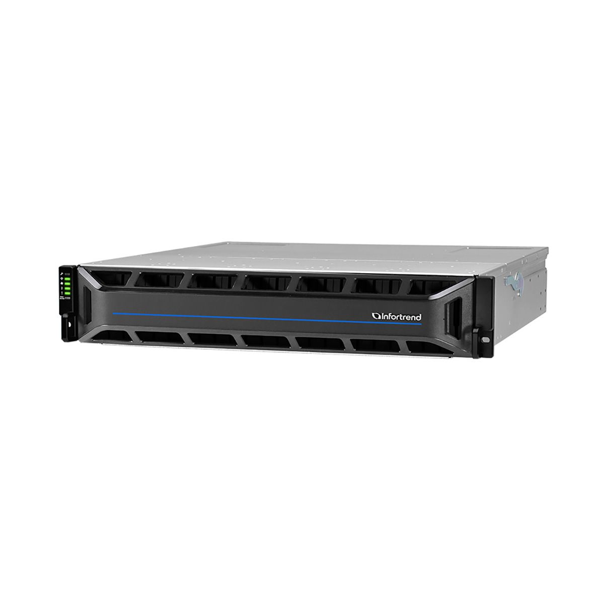 Платформа СХД Infortrend EonStor GS3025R02CBFD-8U32 (25x2.5, 2U, High IOPS, Dual Redundant Controllers (incl: 4x4GB Cache, 8x10Gb SFP+ ports, 4 FREE host board slots, 4x12Gb SAS ext ports, 2x SuperCapacitor+Flash+FAN Module, 2x530W), Rackmount Kit)