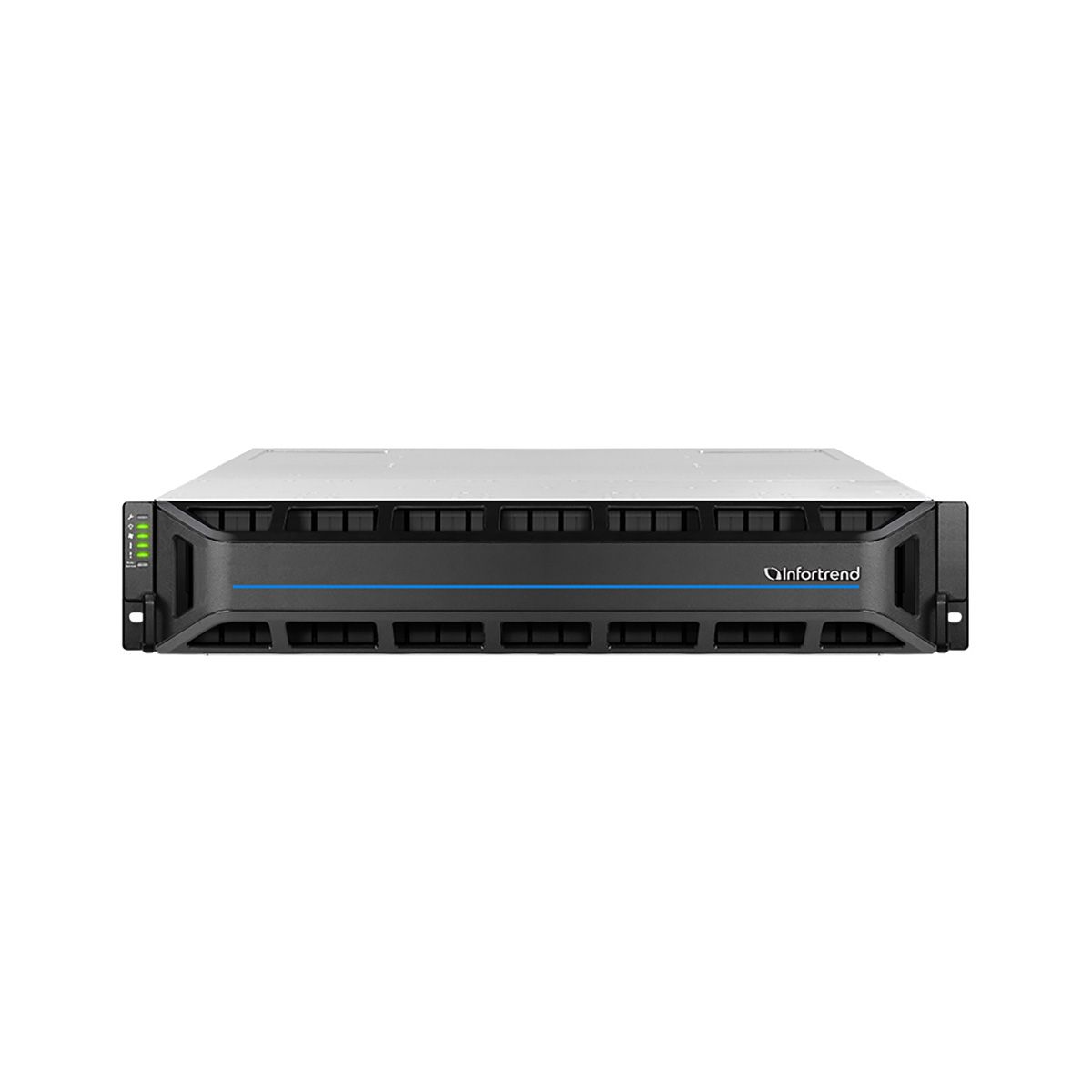 Платформа СХД Infortrend EonStor GS3025R02CBFD-8U32 (25x2.5, 2U, High IOPS, Dual Redundant Controllers (incl: 4x4GB Cache, 8x10Gb SFP+ ports, 4 FREE host board slots, 4x12Gb SAS ext ports, 2x SuperCapacitor+Flash+FAN Module, 2x530W), Rackmount Kit)