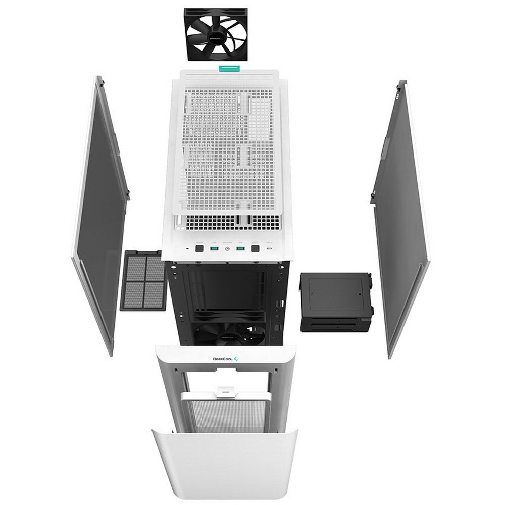Корпус Deepcool CK500 WH Middle Tower, TG White (714859) E-ATX, CPU Height 175mm, VGA max 380mm, USB Type-C x 1, «USB 3.0 x 2, Combo Jack x 1, int. 3.5» x 2 , 2.5» x 2, Ext. 5.25» x 0, 3.5» x 0 (714859)»
